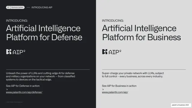 AIP for Defense and for Business split
