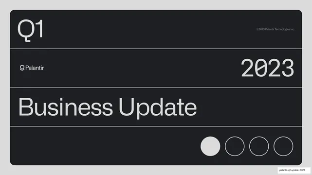 Palantir Q1 2023 Business Update, dark-mode, minimal, dark