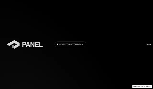 Panel Investor Pitch Deck 2023, dark-mode, minimal, dark