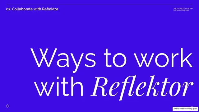 Ways to work with Reflektor divider