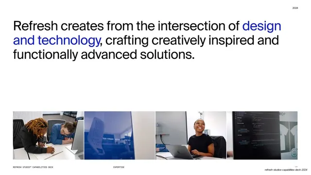 Design and technology intersection with image strip, minimal, editorial, light