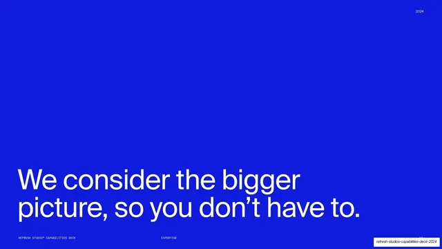 We consider the bigger picture statement