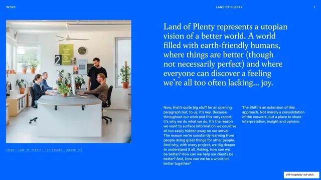 Land of Plenty intro spread