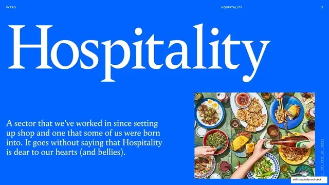 Hospitality oversized serif title