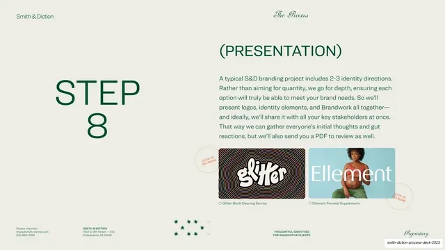 Step 8 Presentation detail, editorial, minimal, light