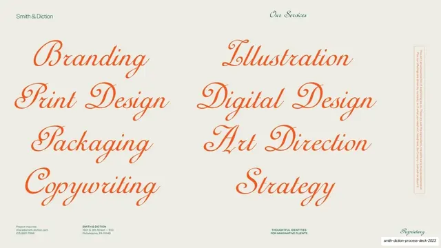 Our Services script list, editorial, minimal, light