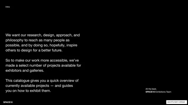 Intro letter from the Exhibitions Team