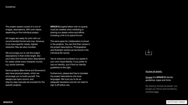 Guidelines for using the assets