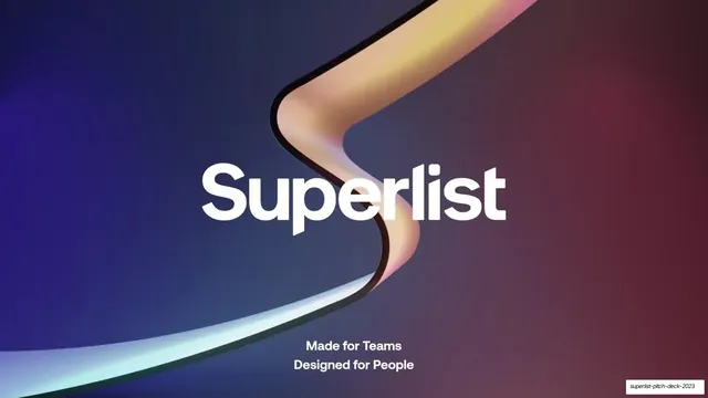 Superlist Pitch Deck 2023, dark-mode, minimal, dark