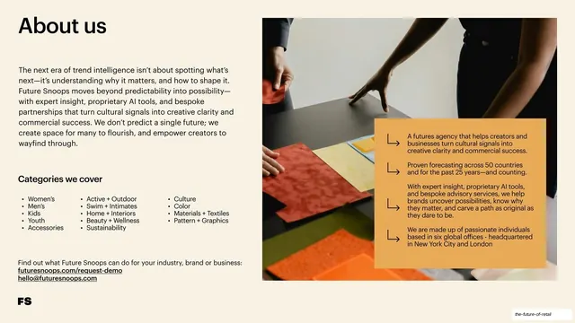 About us (Future Snoops), editorial, minimal, light