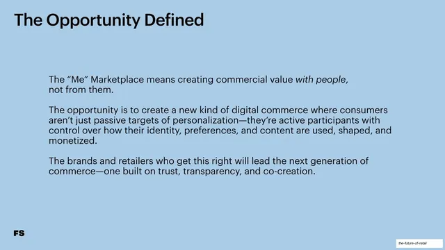 The Opportunity Defined (digital commerce)
