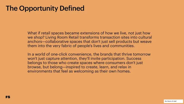 The Opportunity Defined (cultural anchors)