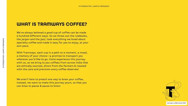 What is Tramways Coffee body copy
