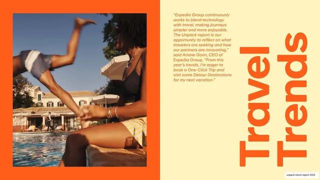 Travel Trends section divider, editorial, photographic, warm