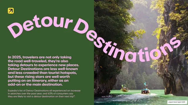 Detour Destinations trend opener, editorial, photographic, vibrant