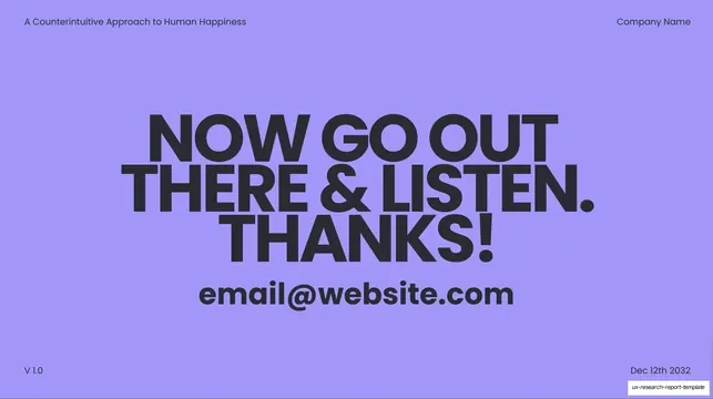 Now go out there closing slide, minimal, editorial, vibrant