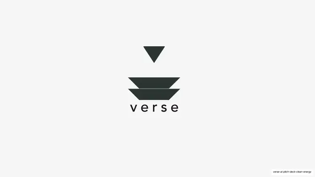 Verse AI Pitch Deck, minimal, light-mode, light