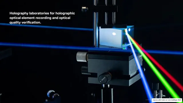Holography laboratory photo, photographic, dark-mode, dark