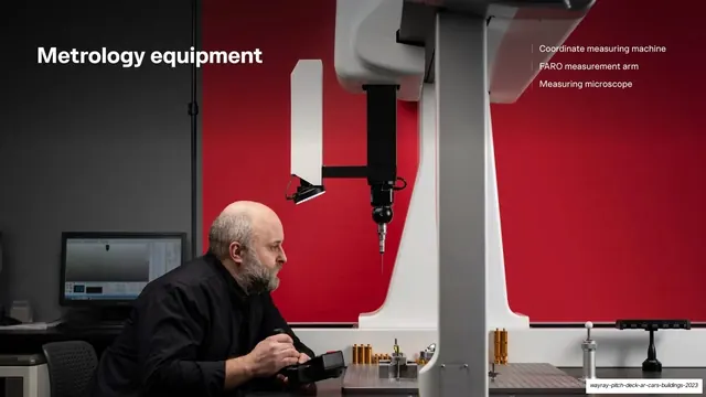 Metrology equipment photo, photographic, dark-mode, warm