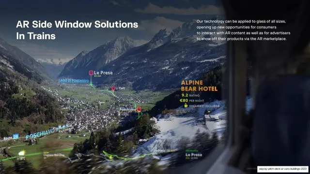 AR side window solutions in trains, photographic, 3d-render, vibrant
