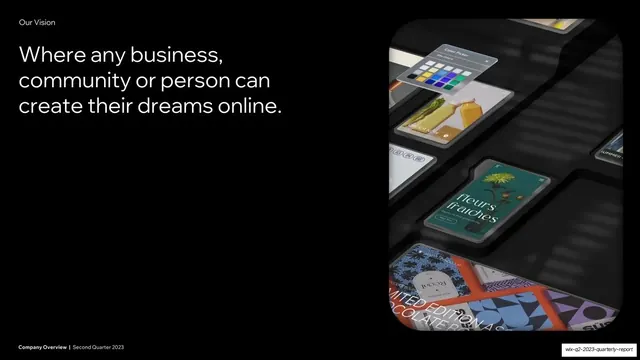 Our Vision statement slide, dark-mode, minimal, dark