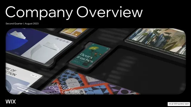 Wix Q2 2023 Quarterly Earnings Report, corporate-clean, minimal, light