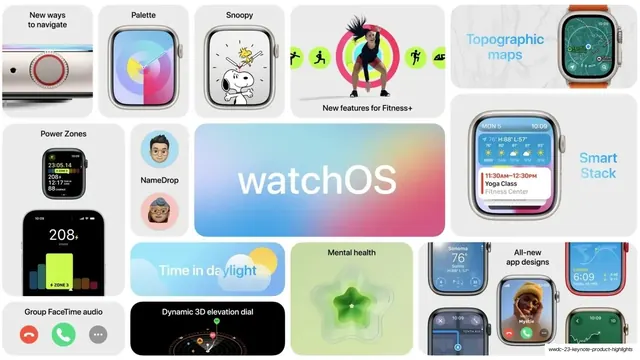 watchOS bento feature wall, minimal, light-mode, light
