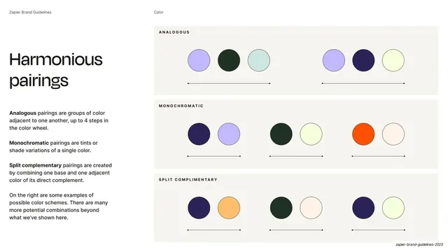 Harmonious color pairings