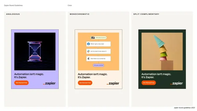 Color pairings in campaign mockups