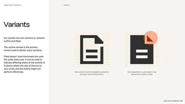 Icon outline and filled variants