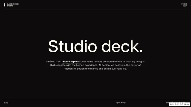 Studio deck (intro statement)