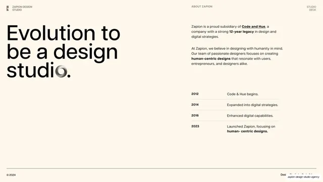 Evolution to be a design studio (timeline)