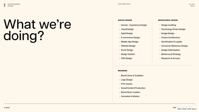 What we're doing (services)