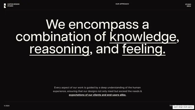 Knowledge, reasoning, and feeling (statement), minimal, dark-mode, dark