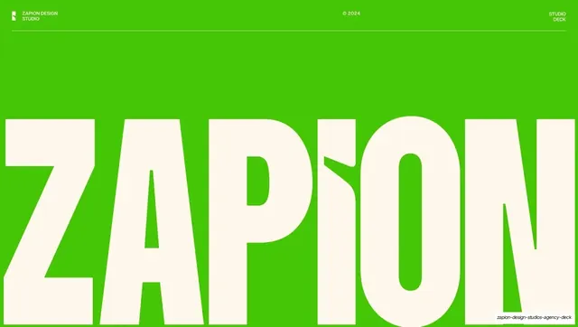 Zapion cover wordmark, editorial, minimal, vibrant