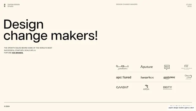Design change makers logo wall, editorial, minimal, light