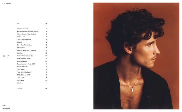 Cole Ferguson minimalist portfolio UI, minimal, editorial, light