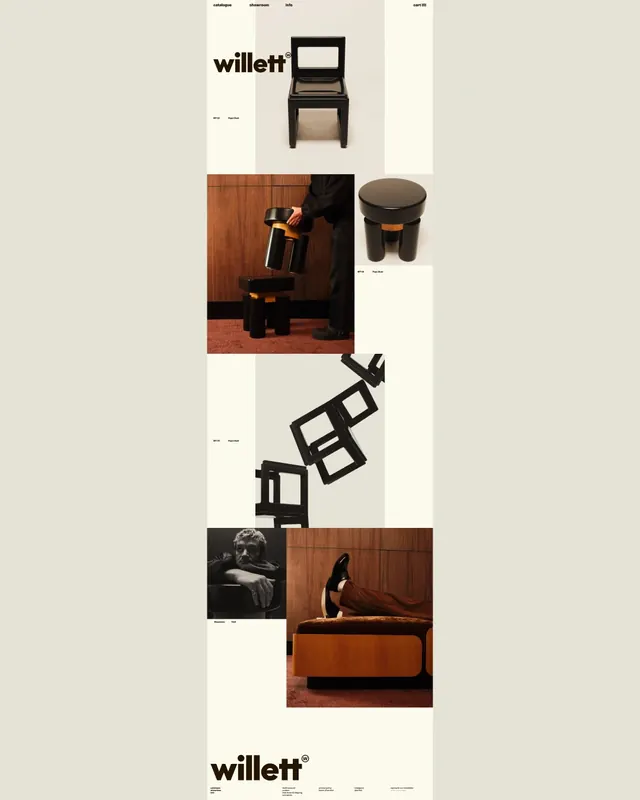 Willett furniture editorial web scroll, minimal, editorial, light