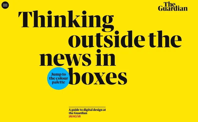 Guardian digital design guide cover, editorial, minimal, vibrant