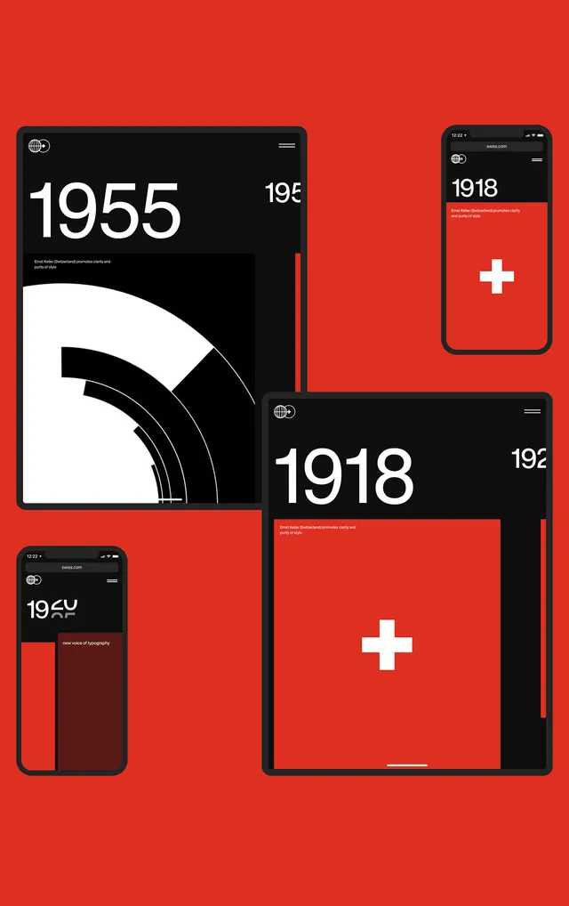 Swiss grid design course materials, swiss, geometric, high-contrast
