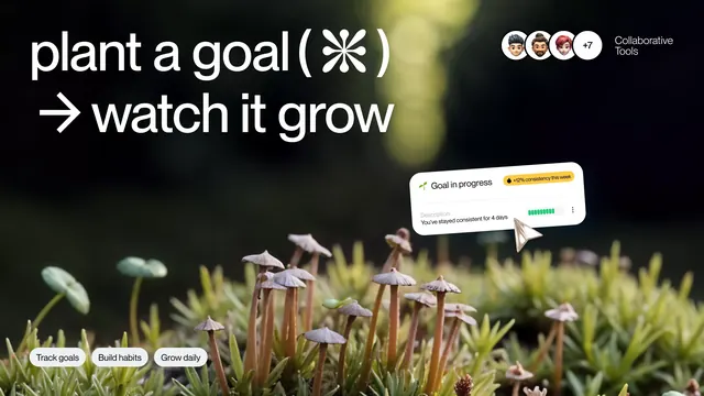 Growth-tracking app with plant metaphor, minimal, organic, dark