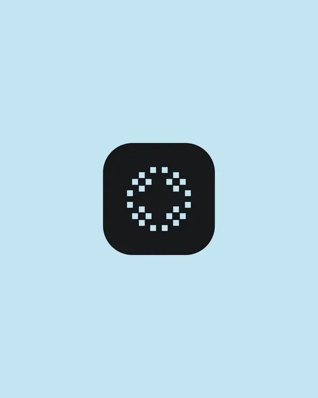 Loading indicator icon with dot-ring pattern, minimal, geometric, cool