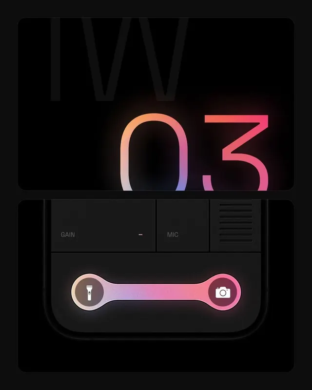Audio/video control interface with neon accents, minimal, dark-mode, dark