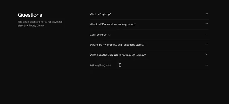 Infinite FAQ, minimal, dark