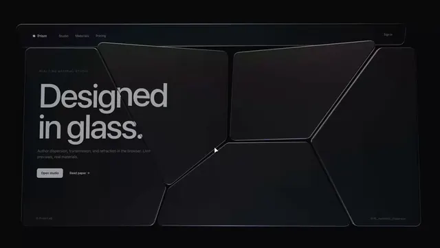 Glass Website, minimal, glassmorphism, dark