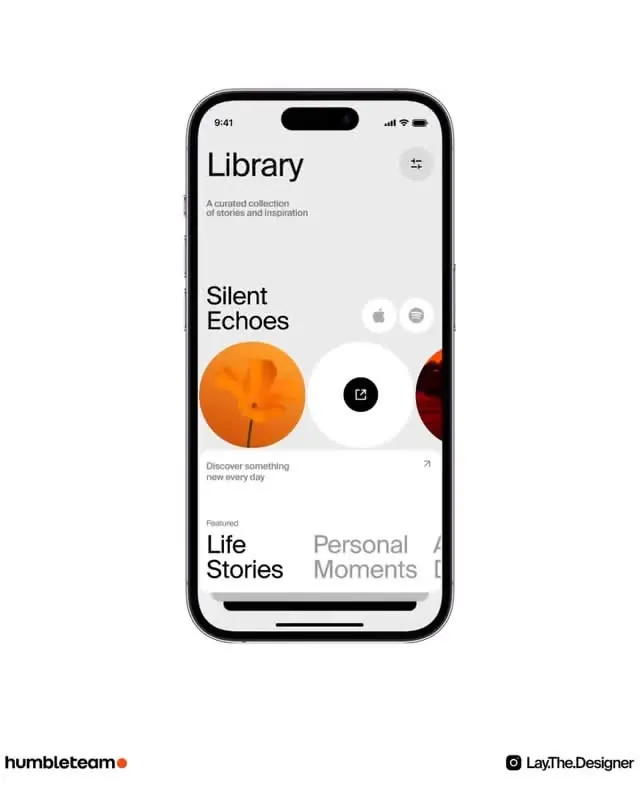 Library app minimal content browser, minimal, flat, light