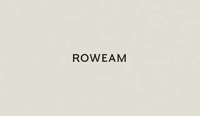 ROWEAM: oversized sans-serif display, minimal, light-mode, light