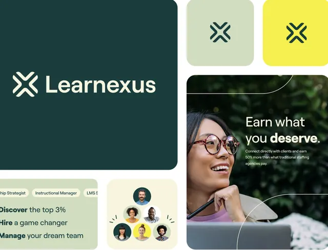 Learnexus HR platform card dashboard, minimal, corporate-clean, dark