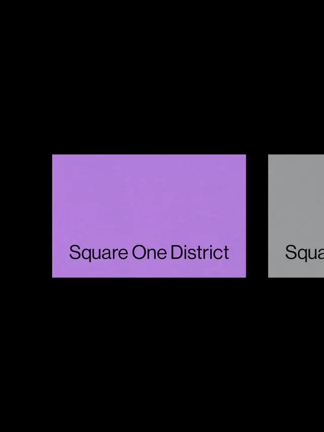 Minimal color-block layout with purple and gray, minimal, geometric, dark