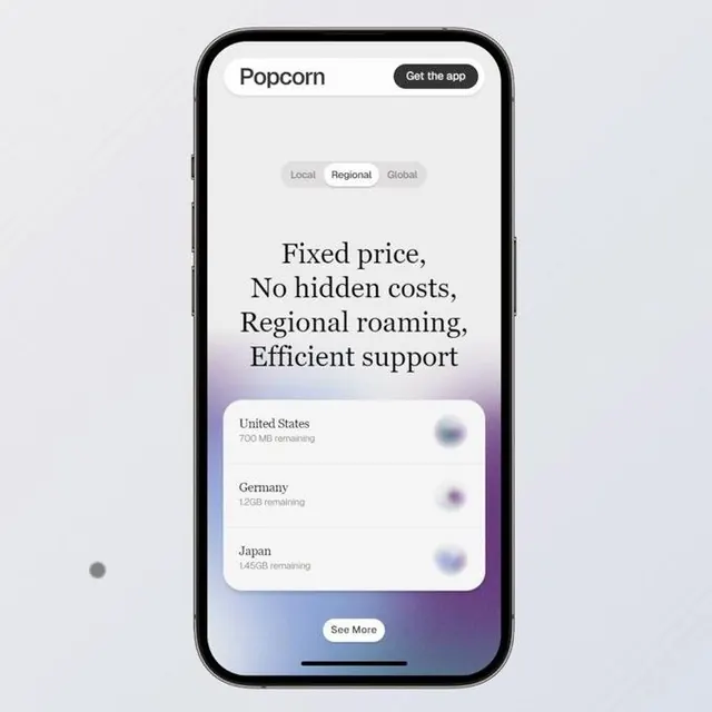 Dark-mode pricing mobile screen with regional toggle, minimal, dark-mode, light